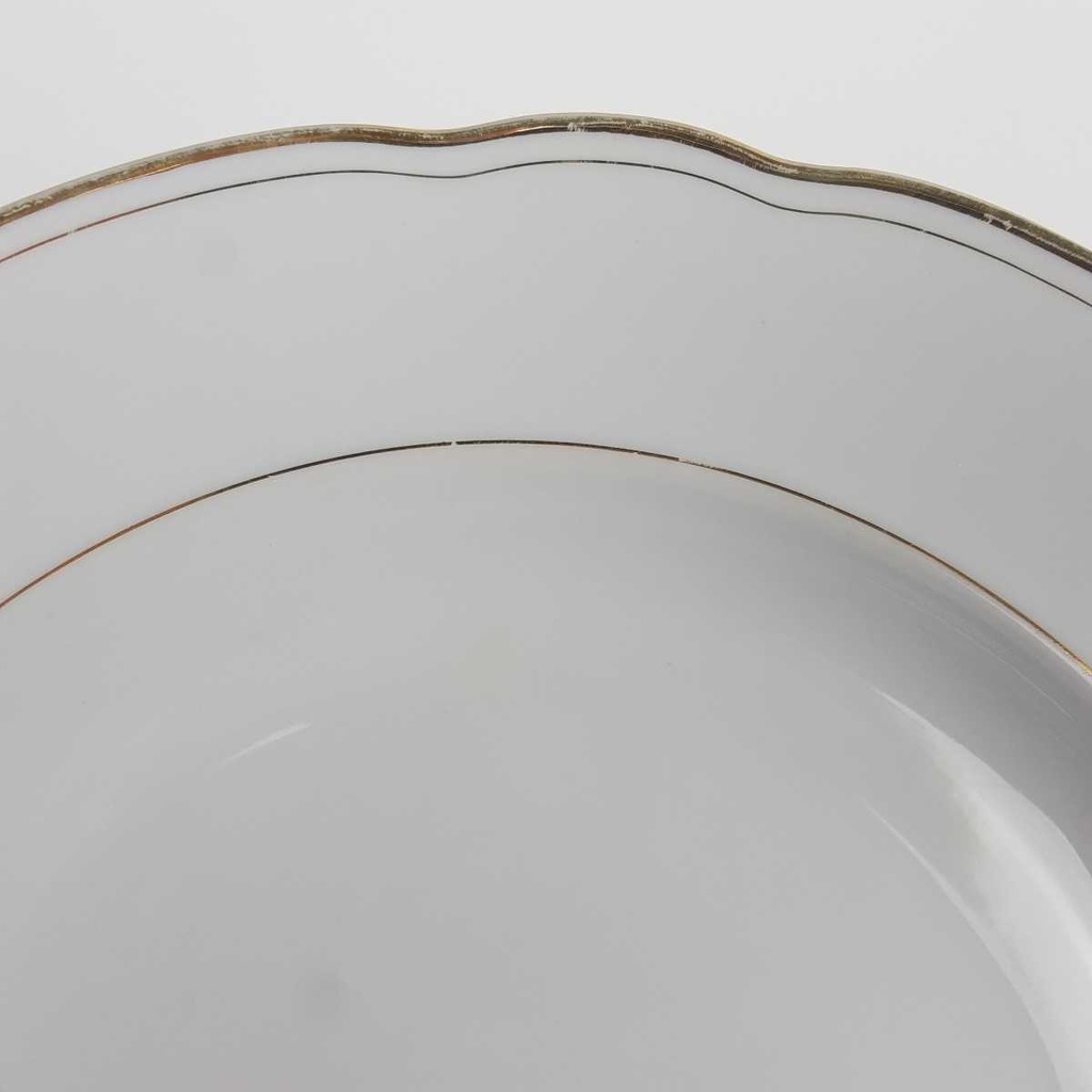 [2119167] 6er Set Suppenteller Goldrand 24,1 cm Bavaria Weiß gebraucht - gut Bild 4