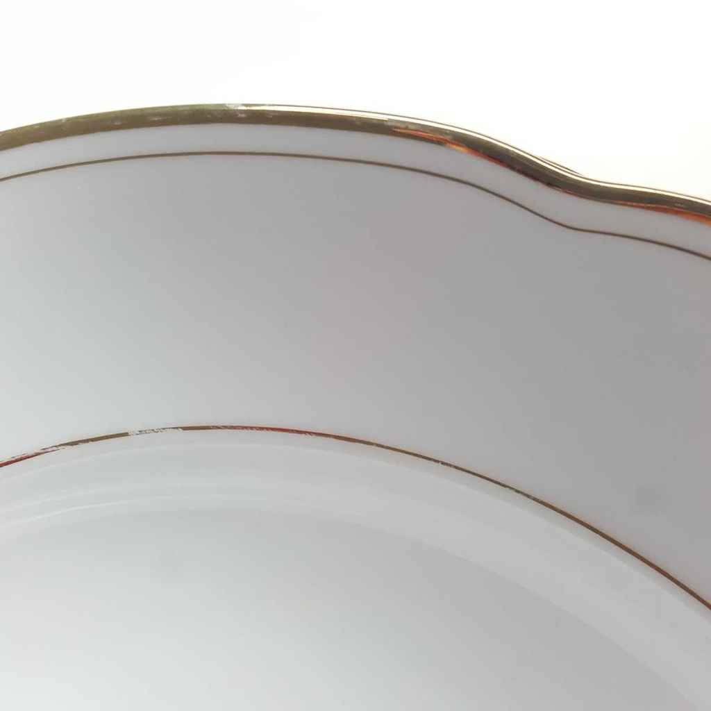 [2119167] 6er Set Suppenteller Goldrand 24,1 cm Bavaria Weiß gebraucht - gut Bild 5
