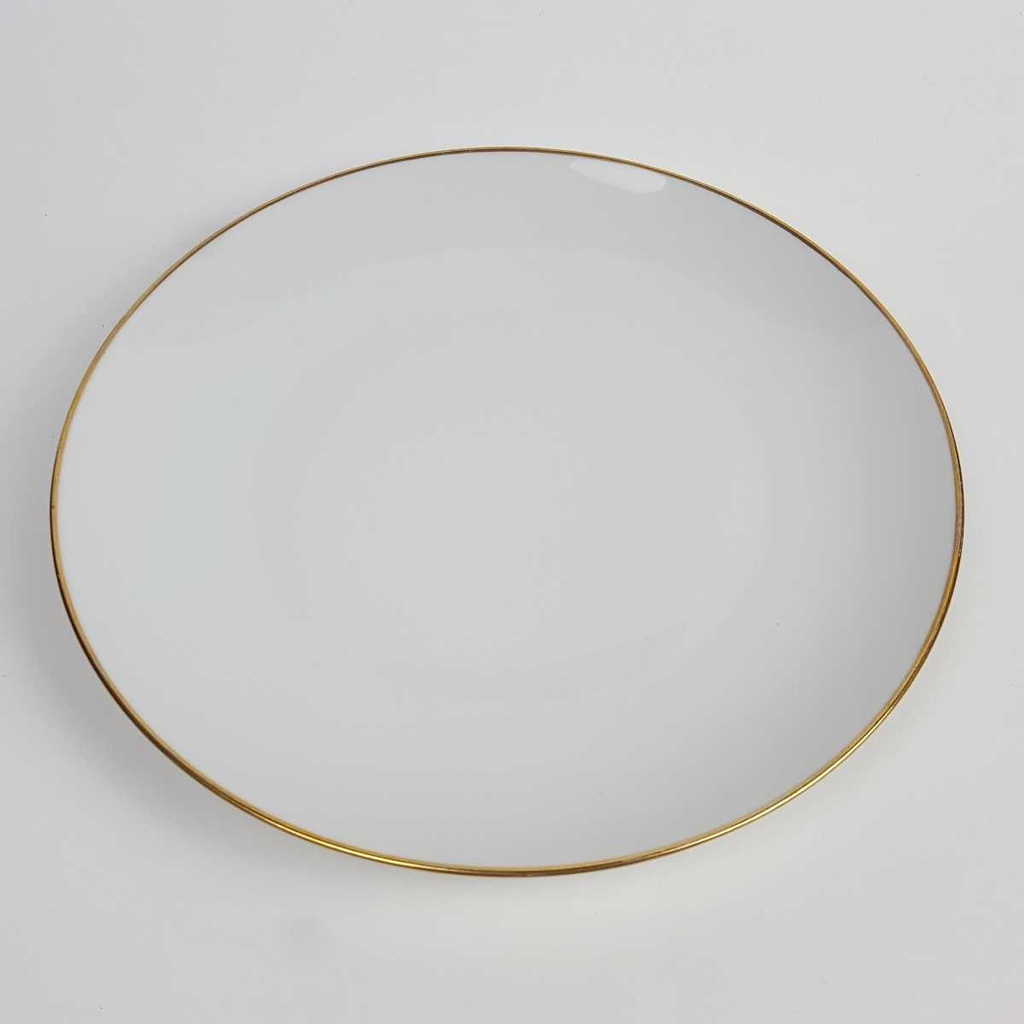 [458164395] Speiseteller Essteller Goldrand 24 cm Seltmann Weiden Weiß gebraucht - gut Bild 2