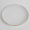 [458164395] Speiseteller Essteller Goldrand 24 cm Seltmann Weiden Weiß gebraucht - gut Bild 2