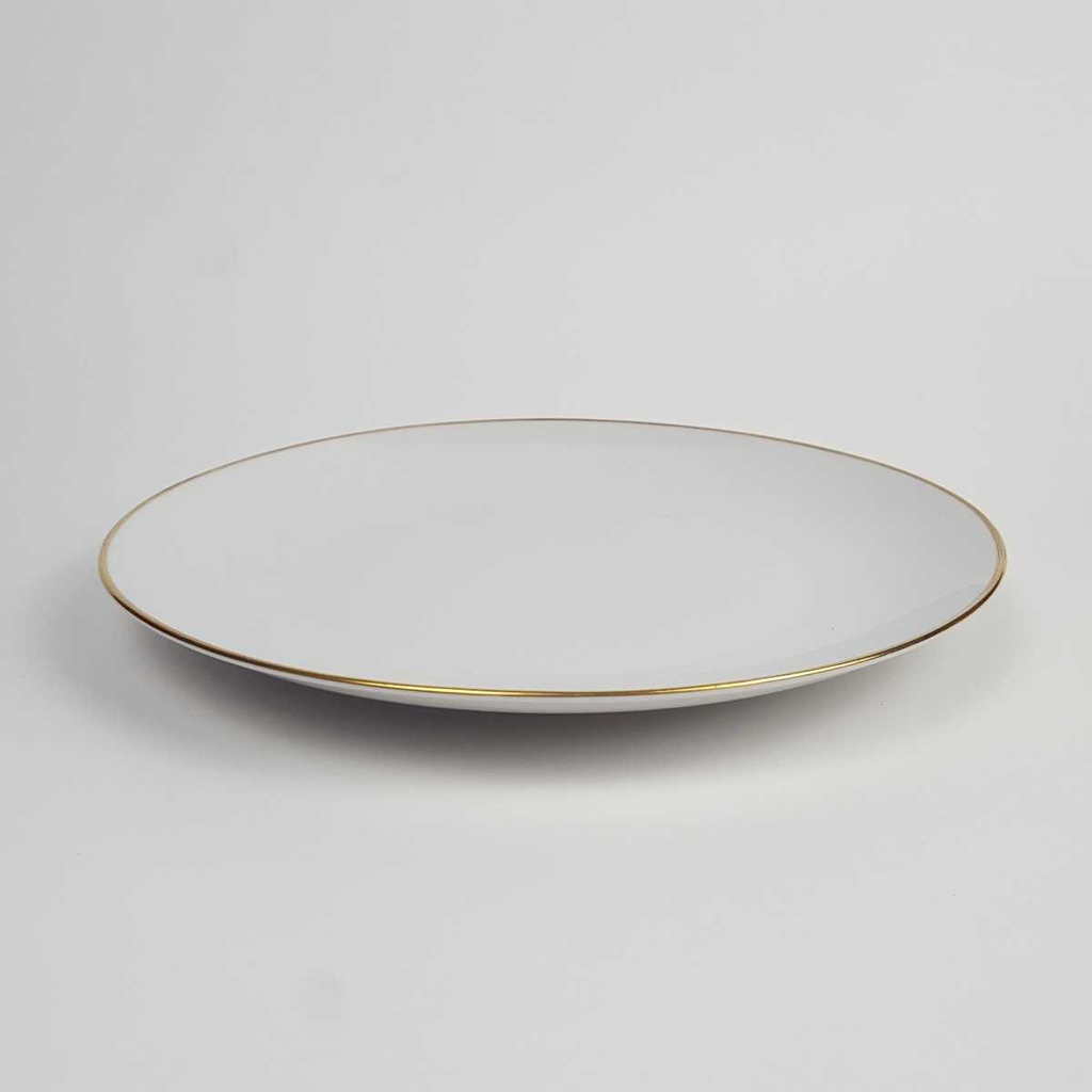 [458164395] Speiseteller Essteller Goldrand 24 cm Seltmann Weiden Weiß gebraucht - gut Bild 3