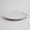 [458164395] Speiseteller Essteller Goldrand 24 cm Seltmann Weiden Weiß gebraucht - gut Bild 3