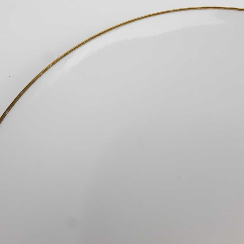[458164395] Speiseteller Essteller Goldrand 24 cm Seltmann Weiden Weiß gebraucht - gut Bild 4