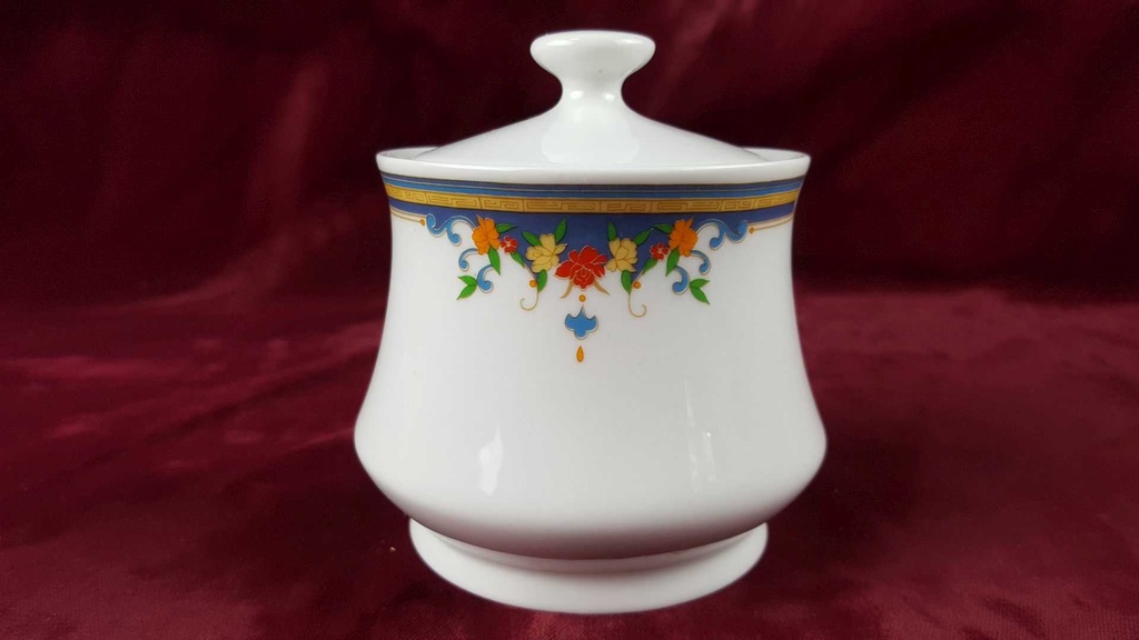 [45816440] Zuckerdose China Pearl Bunte Blumen gebraucht - gut Bild 3