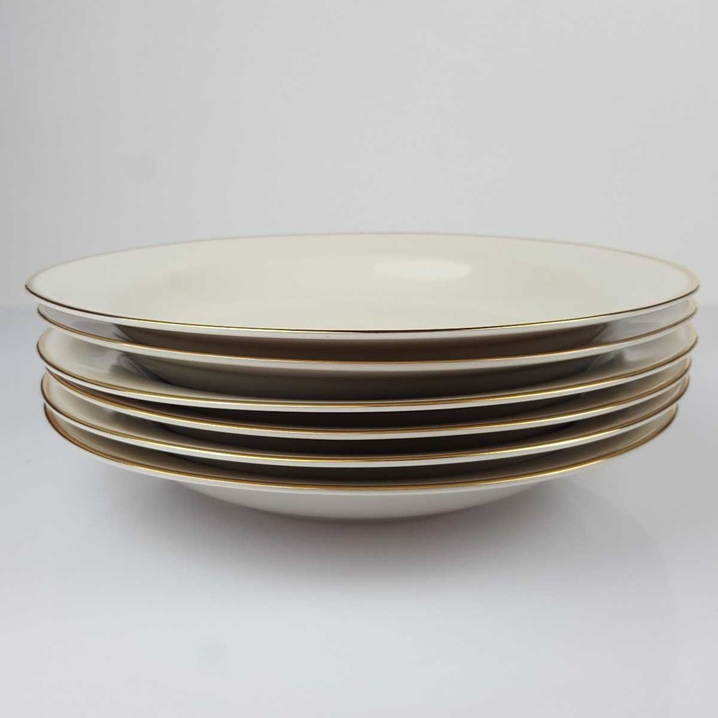 [2119169] 6er Set Suppenteller Goldrand 22,9 cm Winterling Röslau elfenbein Beige gebraucht - gut Bild 3