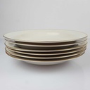 [2119169] 6er Set Suppenteller Goldrand 22,9 cm Winterling Röslau elfenbein Beige gebraucht - gut Bild 3