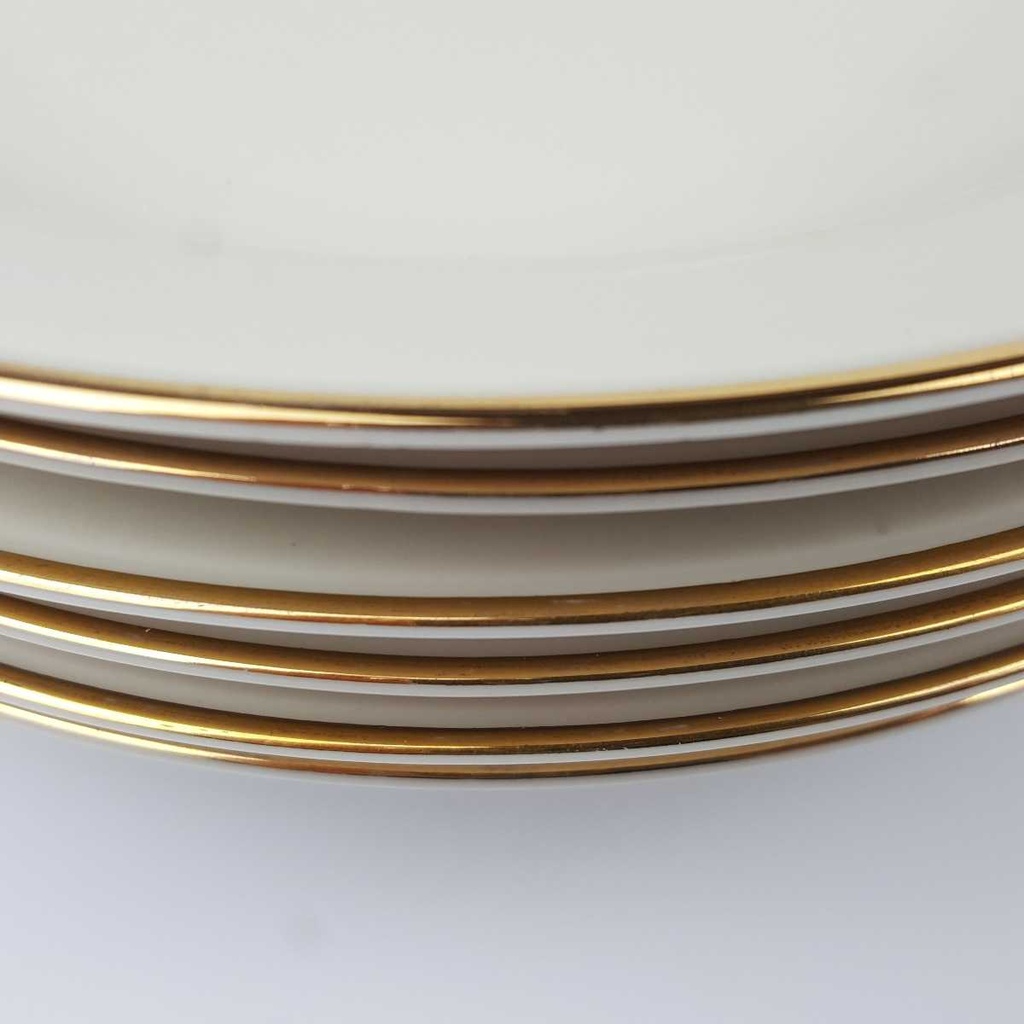 [2119169] 6er Set Suppenteller Goldrand 22,9 cm Winterling Röslau elfenbein Beige gebraucht - gut Bild 4