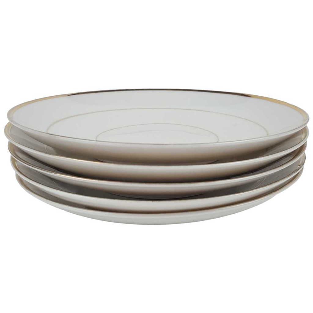 [2119170] 5er Set Untertasse Goldrand 14,1 cm Mitterteich Form 14004 Weiß Bavaria gebraucht - akzeptabel Bild 2