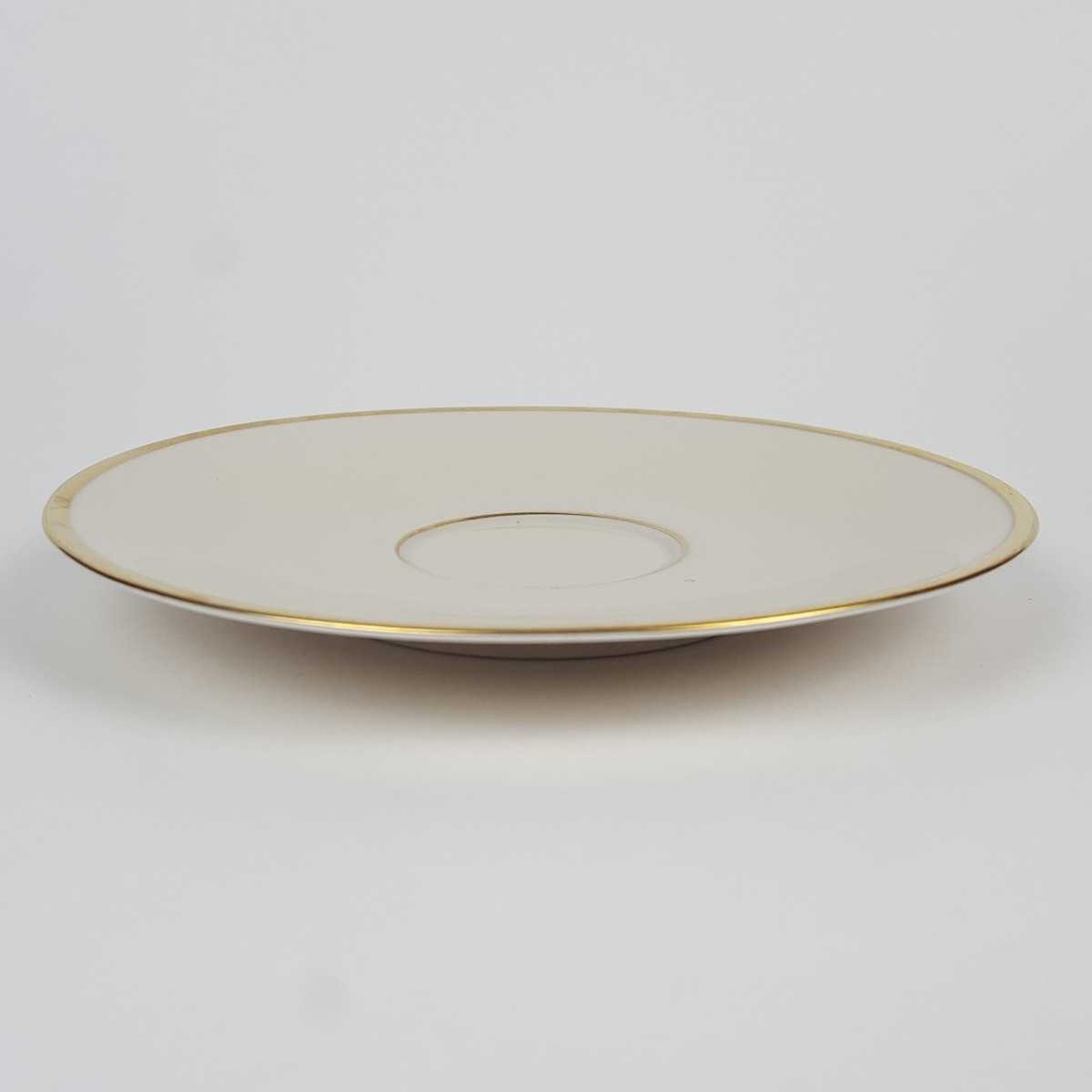 [2119171] 6er Set Untertasse Goldrand 14,9 cm Seltmann Weiden Zeh Scherzer Vohenstrauß Elfenbein Beige gebraucht - gut Bild 4