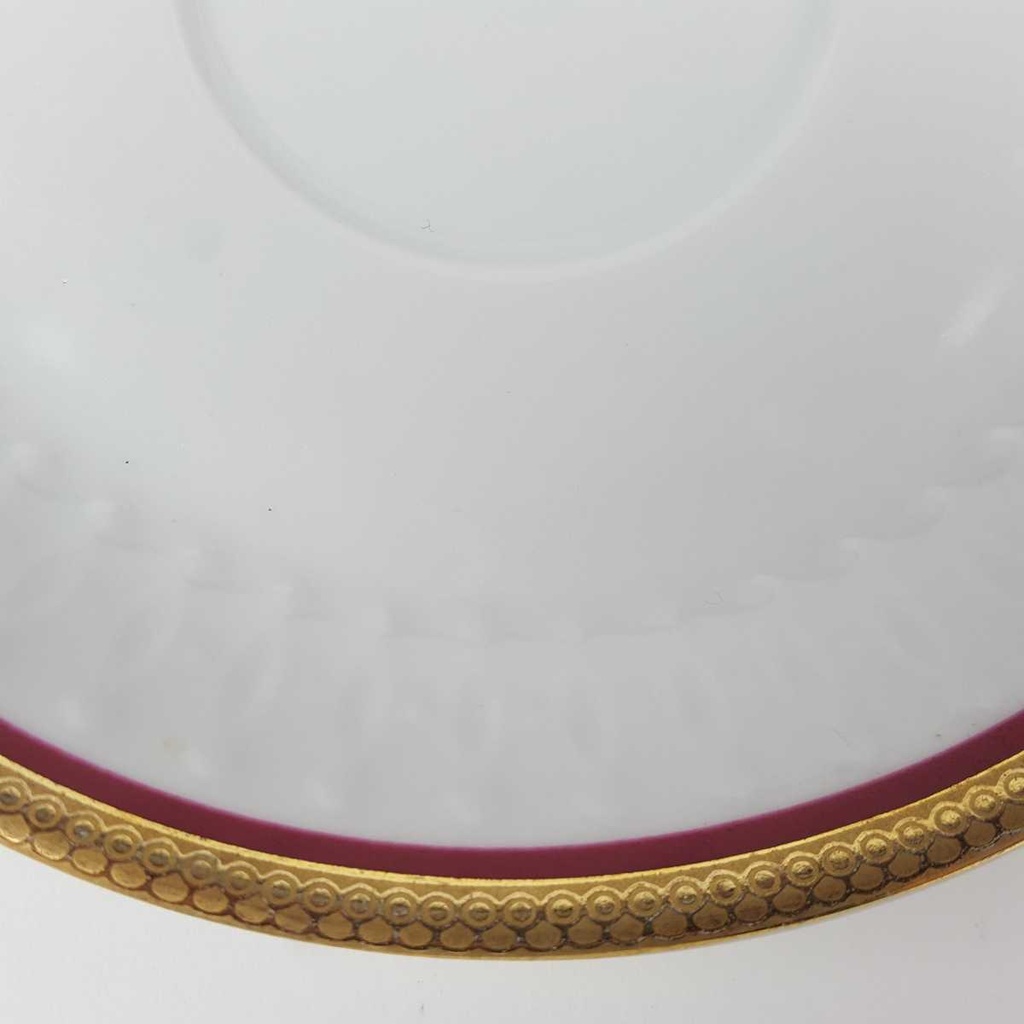 [458164476] Untertasse Goldrand 14,8 cm Mitterteich Rot Relief Bavaria gebraucht - gut Bild 4