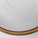 [458164476] Untertasse Goldrand 14,8 cm Mitterteich Rot Relief Bavaria gebraucht - gut Bild 4