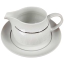 [45816450] Sauciere mit Teller 2tlg Thomas Porzellan Lanzette Platinrand gebraucht - gut Bild 2