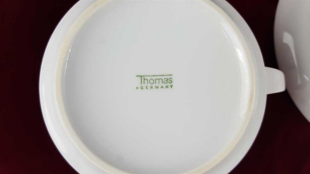 [45816450] Sauciere mit Teller 2tlg Thomas Porzellan Lanzette Platinrand gebraucht - gut Bild 6