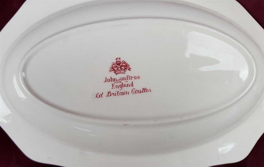 [45816467] Servierplatte 20,3x13 cm Johnson Bros Old Britain Castles Rot gebraucht - sehr gut Bild 3