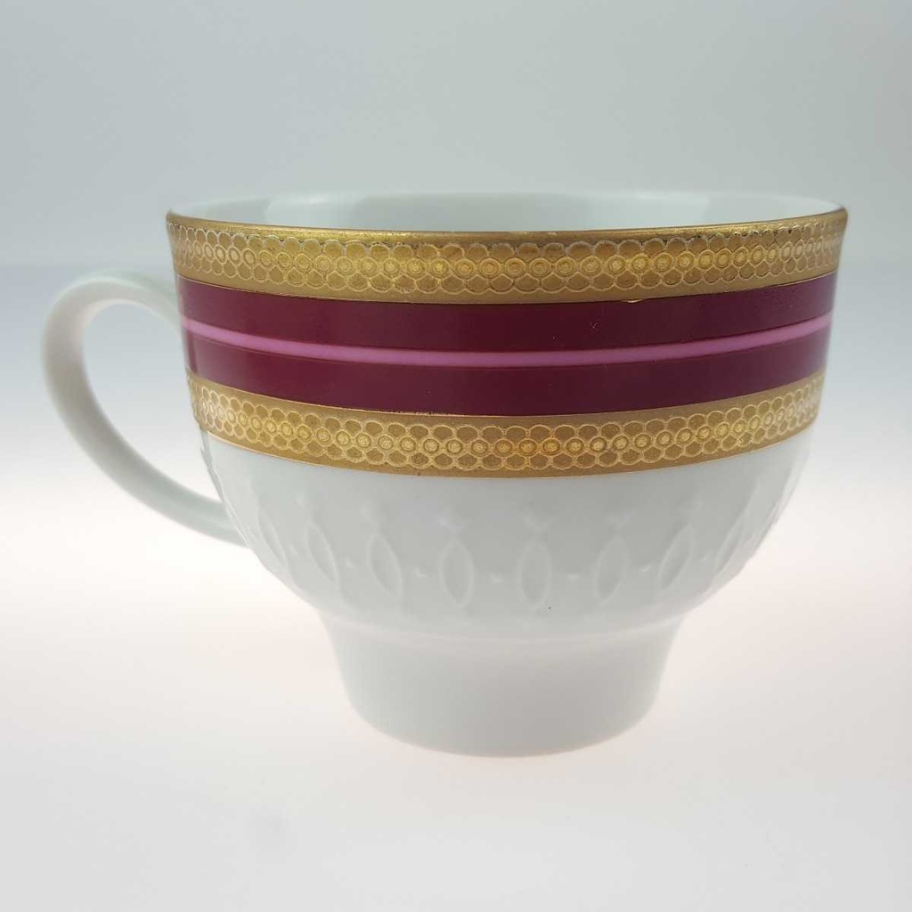 [458164719] Kaffeetasse Goldrand 0,2 L Mitterteich Rot Relief Bavaria gebraucht - gut Bild 3