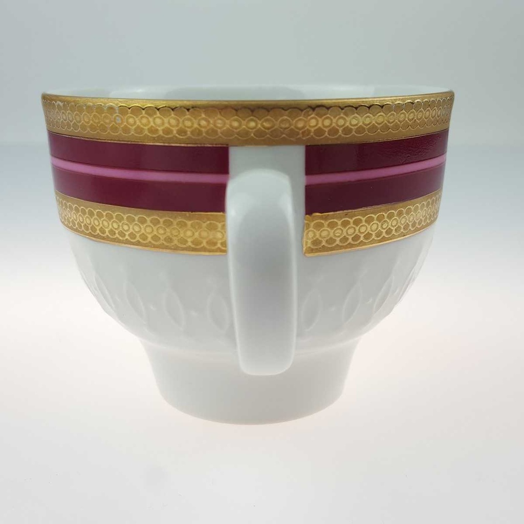 [458164719] Kaffeetasse Goldrand 0,2 L Mitterteich Rot Relief Bavaria gebraucht - gut Bild 4