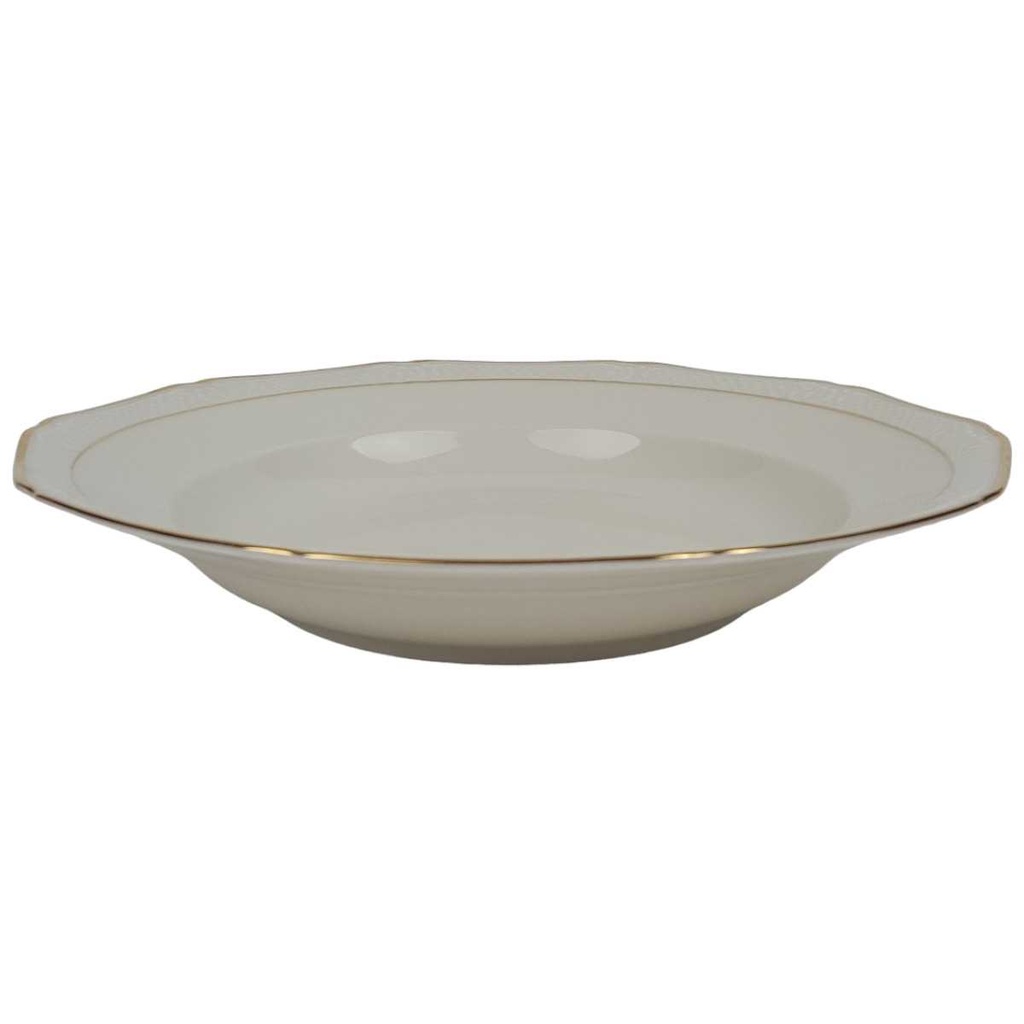 [458164727] Suppenteller Goldrand 24,4 cm Schaller elfenbein Bavaria gebraucht - gut Bild 2