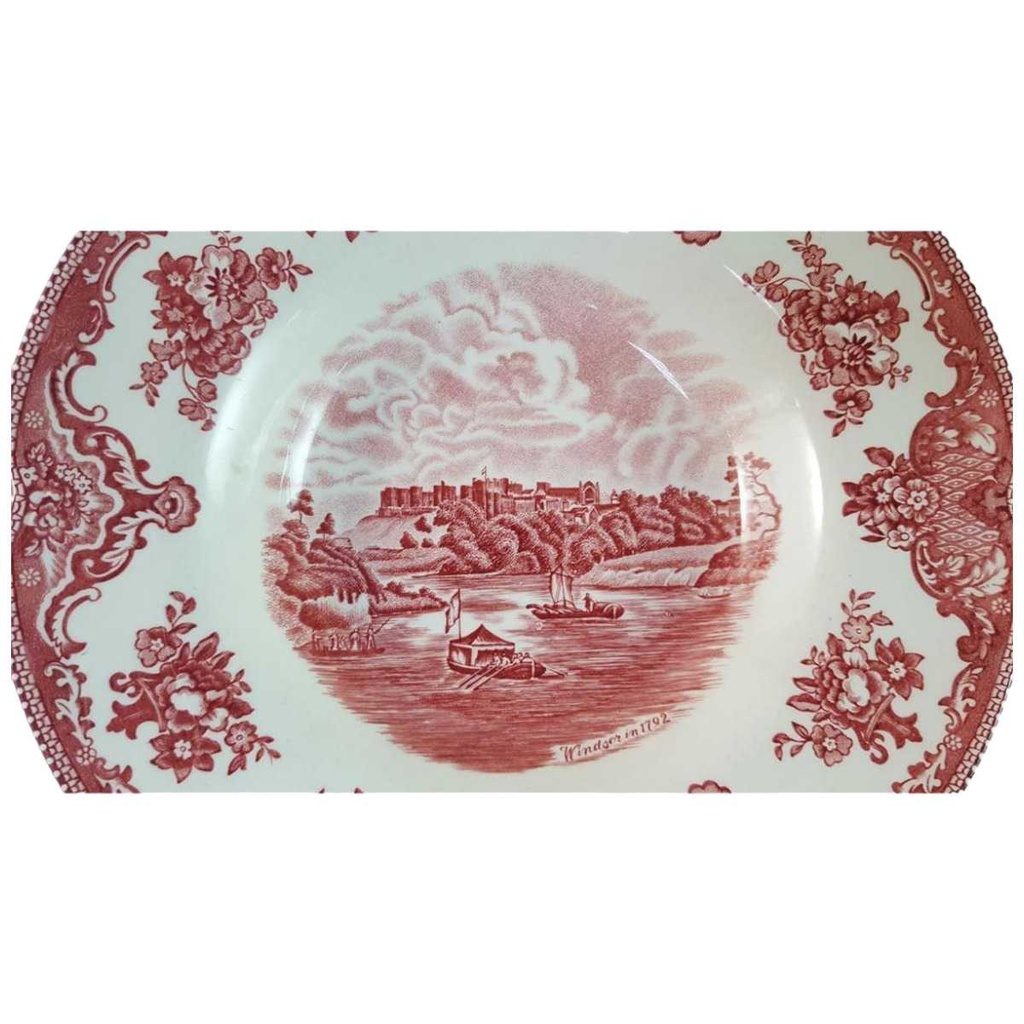 [45816473] Suppenteller Speiseteller 22,3 cm Johnson Bros Old Britain Castles Rot gebraucht - neuwertig Bild 2
