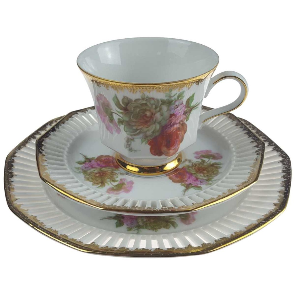 [2119180] 3er Set Sammelgedeck Goldrand Winterling Marktleuthen Weiß gebraucht - sehr gut Bild 2