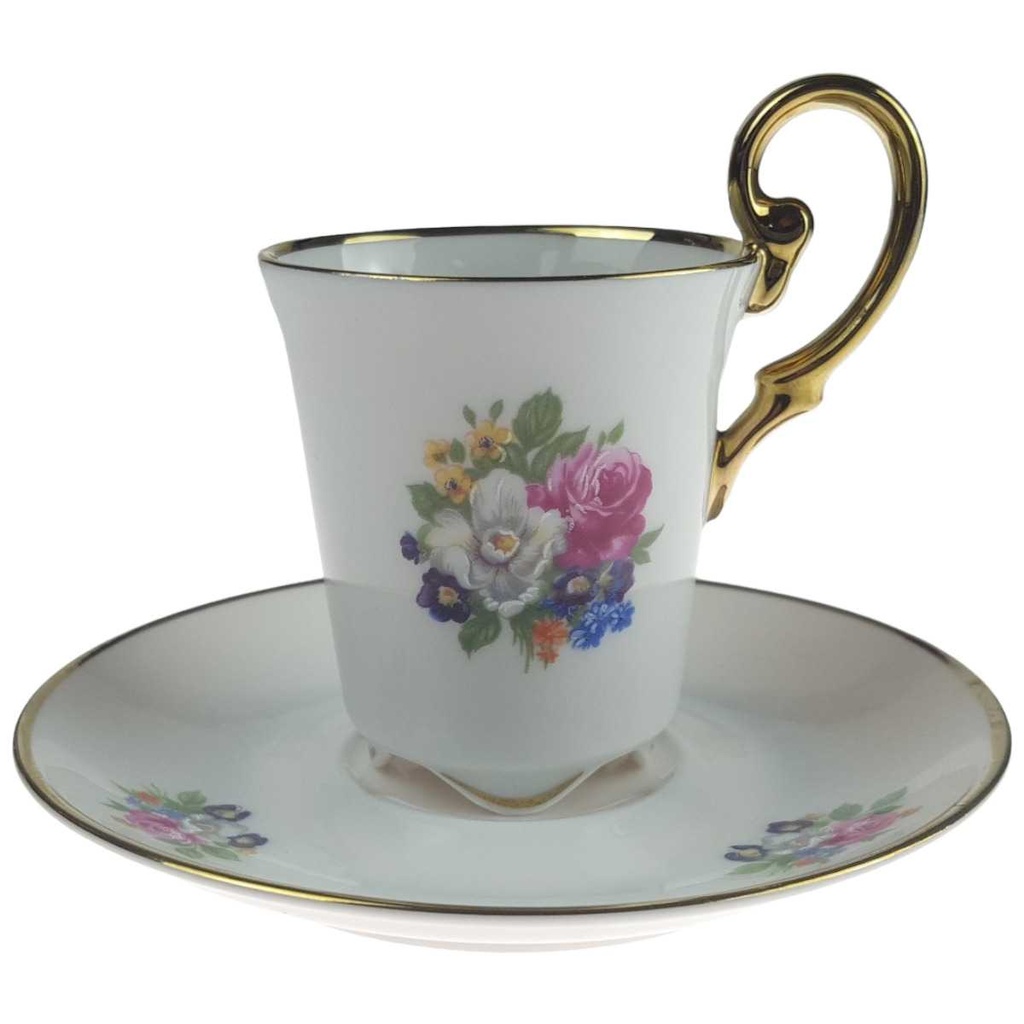 [2119181] 2er Set Espresso/Mokkatasse mit Untertasse Goldrand Seltmann Weiden Vohenstrauß gebraucht - gut Bild 2