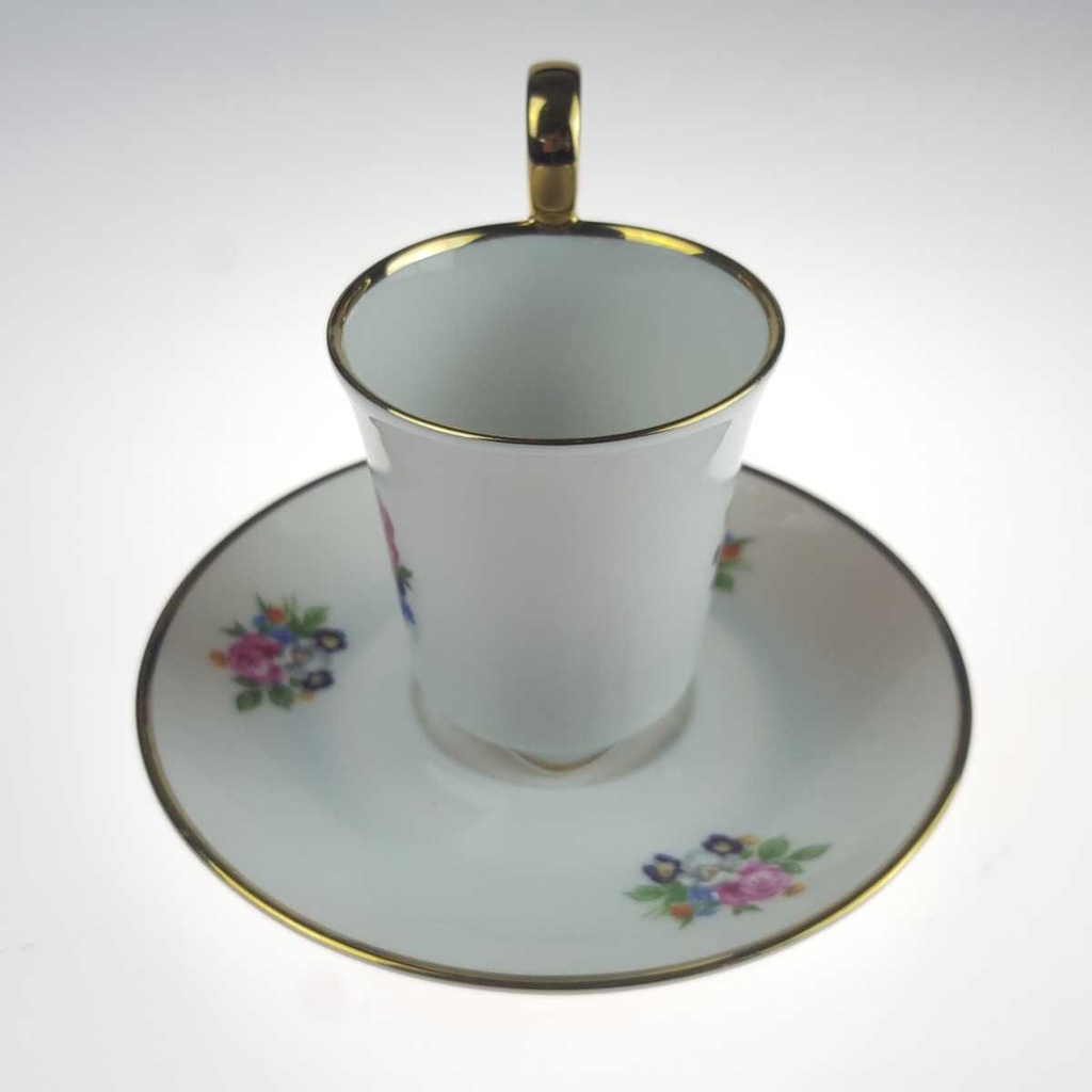 [2119181] 2er Set Espresso/Mokkatasse mit Untertasse Goldrand Seltmann Weiden Vohenstrauß gebraucht - gut Bild 3