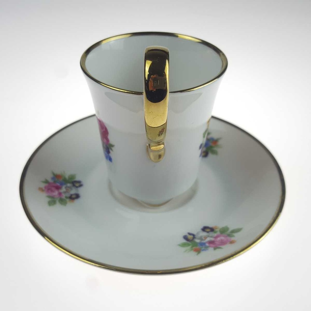 [2119181] 2er Set Espresso/Mokkatasse mit Untertasse Goldrand Seltmann Weiden Vohenstrauß gebraucht - gut Bild 5