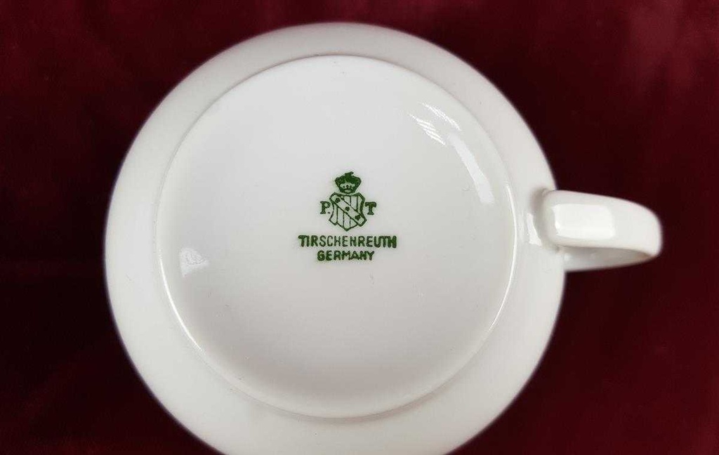 [45816476] Mokkatasse Tasse Espressotasse Goldrand Tirschenreuth Schildkröten Motiv Goldmotiv Weiß gebraucht - sehr gut Bild 5
