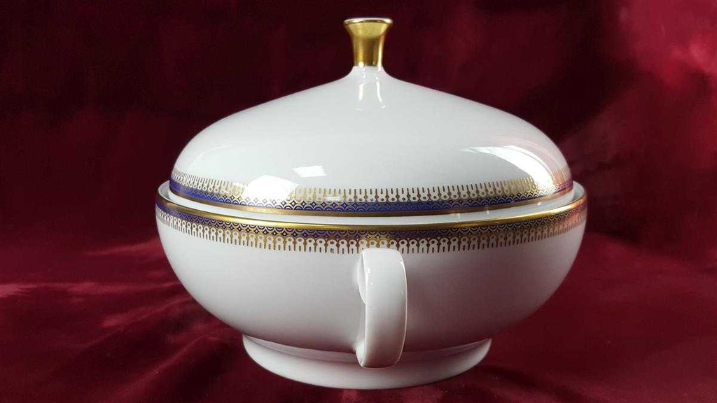 [45816479] Ragoutterrine Servierschüssel 1,3 L Seltmann Weiden Vohenstrauß Form 6397 Kobaltblau Gold Blau gebraucht - gut Bild 4