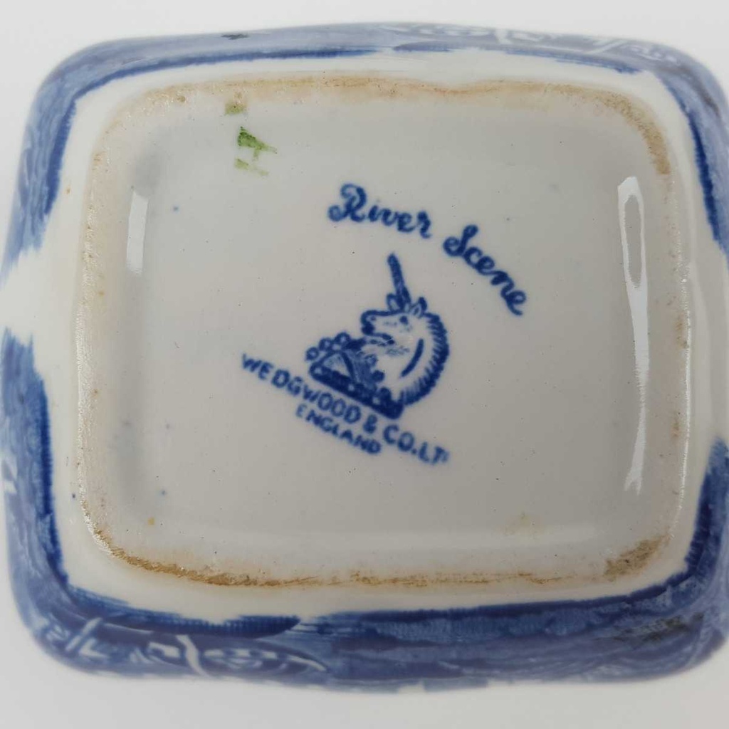 [458164802] Zuckerdose 0,2 L Enoch Wedgwood River Scene Blau gebraucht - gut Bild 5