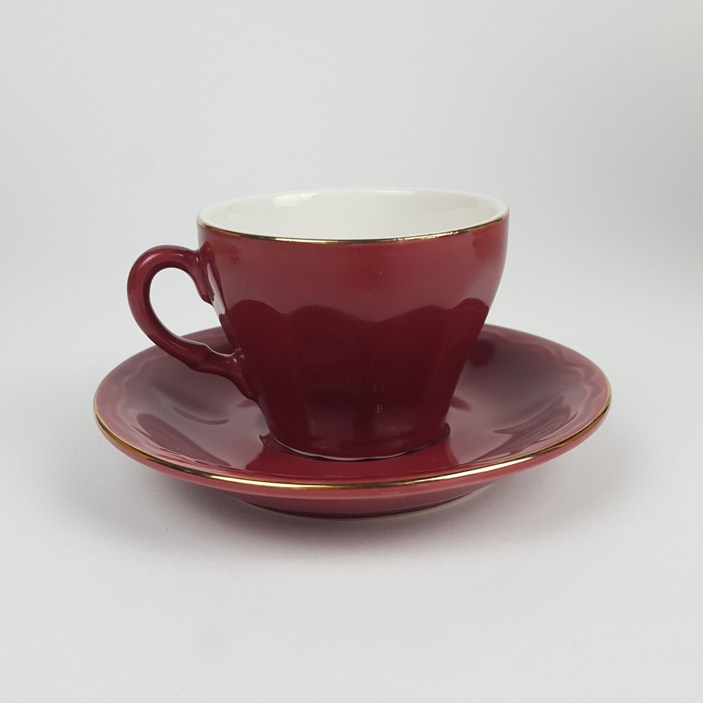 [2119184] 2er Set Amsel Porzellan Blumendekor Goldrand Mokkatasse mit Untertasse Bild 2