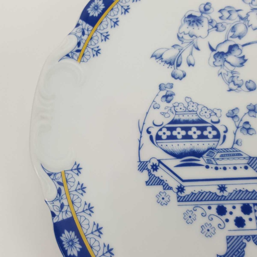 [458164810] Kuchenplatte mit Henkeln Schaller China Blau gebraucht - gut Bild 3