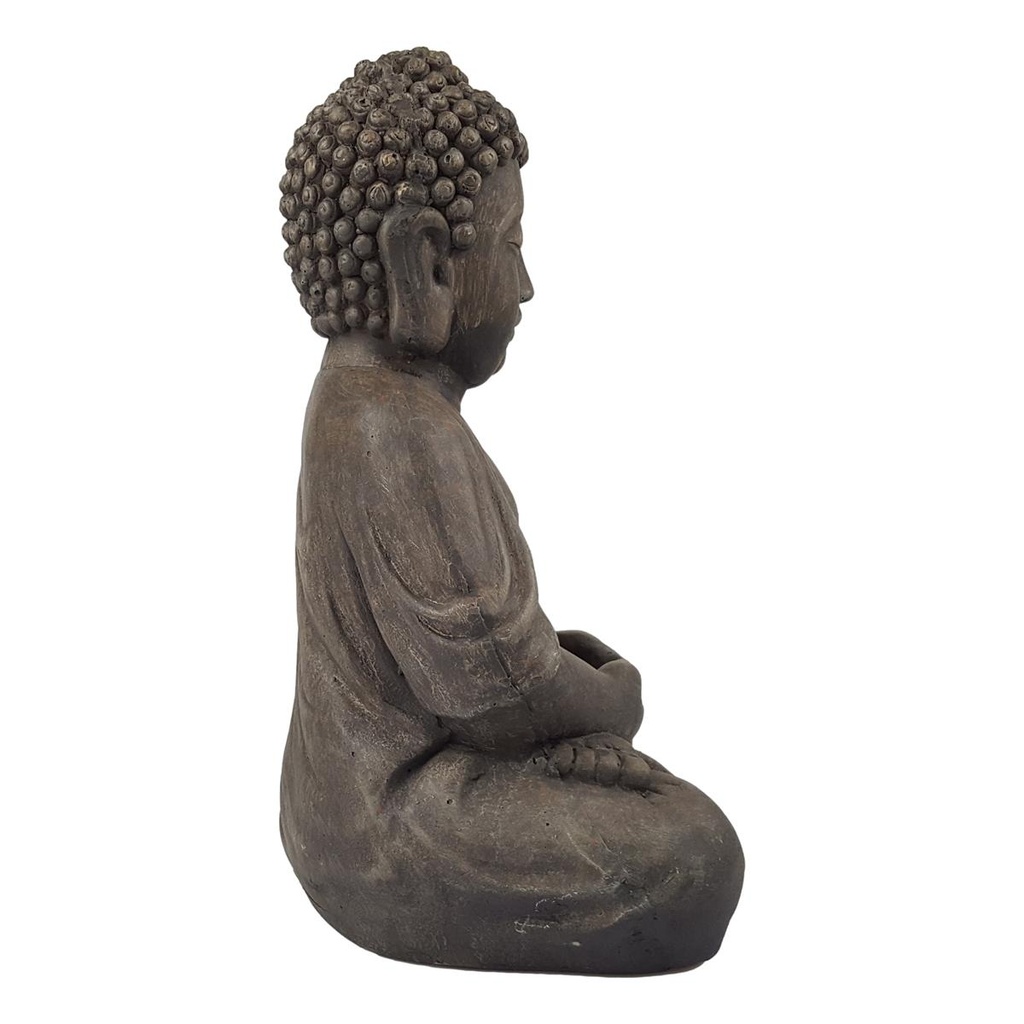 [458164847] Buddha Figur Steinguss grün/braun Garten Terrasse Feng Shui Dekoration 35 cm Bild 5