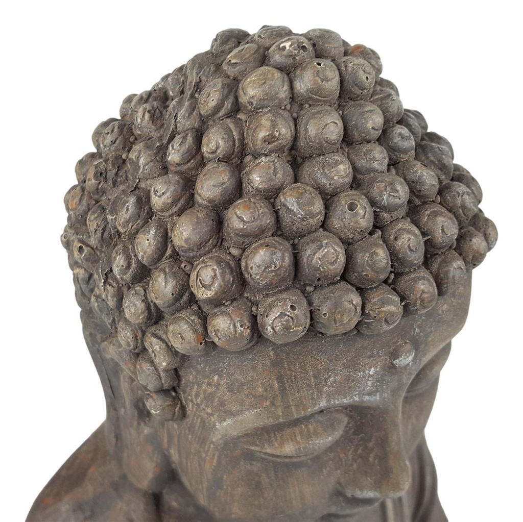 [458164847] Buddha Figur Steinguss grün/braun Garten Terrasse Feng Shui Dekoration 35 cm Bild 6
