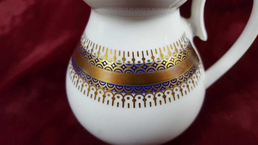 [45816485] Milchkännchen Golddekor Seltmann Weiden Vohenstrauß Form 6397 Kobaltblau Blau gebraucht - gut Bild 5