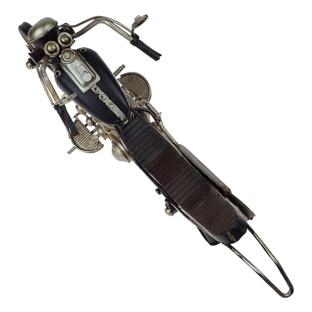 [458164853] Großes schwarzes Blechmotorrad mit Flamme Modell Motorrad Chopper Deko Bild 5