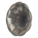 [458164859] Grammophon Ersatz Trichter Nickel Grammophontrichter Blume verziert Neu Bild 2
