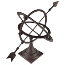 [458164861] Sonnenuhr Gusseisen braun Gartendekoration mit Standfuss Bild 7