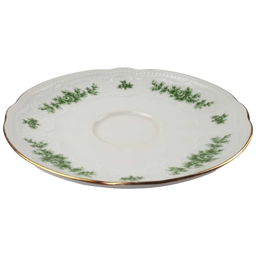 [458164888] Untertasse für Kaffee 14,7 cm Seltmann Weiden Wien Grüne Rose gebraucht - gut Bild 2