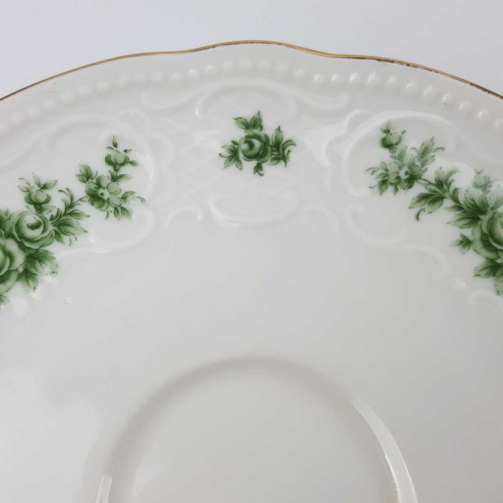 [458164888] Untertasse für Kaffee 14,7 cm Seltmann Weiden Wien Grüne Rose gebraucht - gut Bild 3