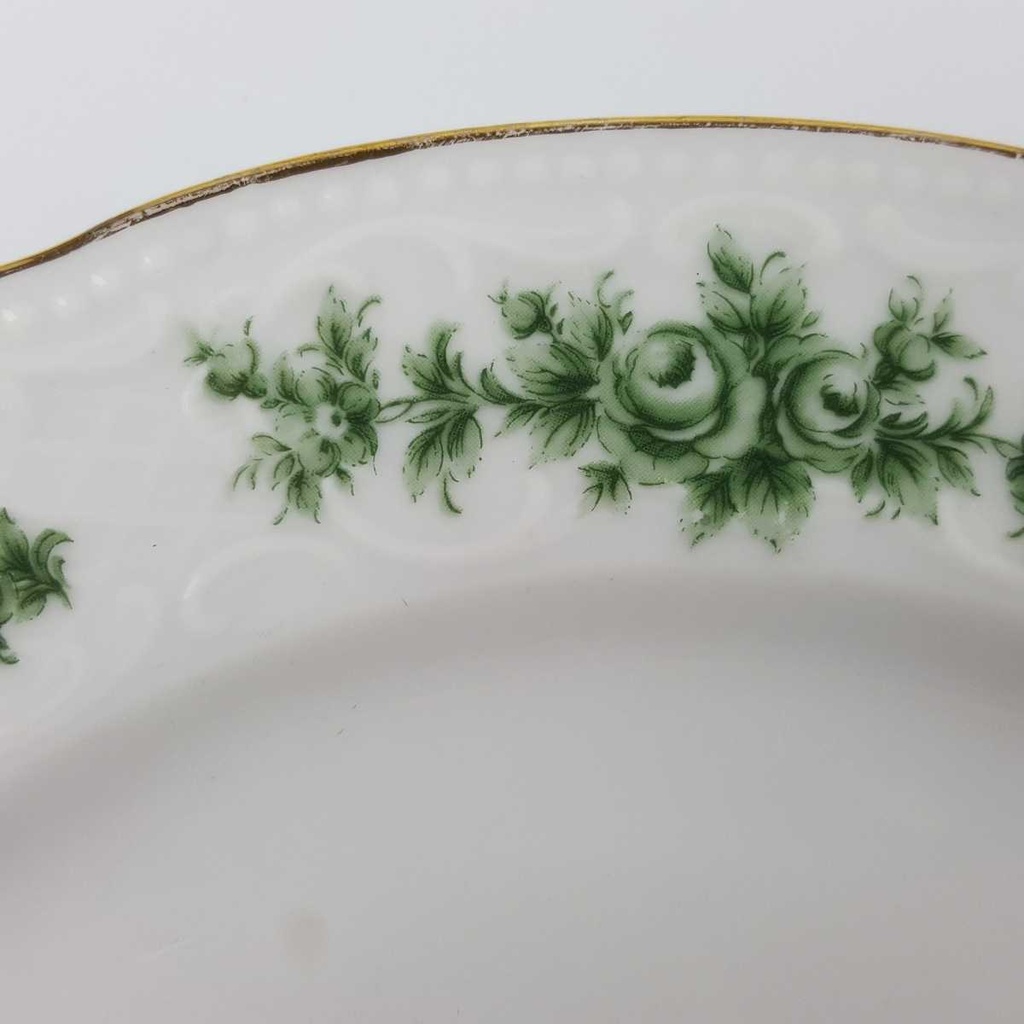 [458164889] Kuchenteller Dessertteller 19 cm Seltmann Weiden Wien Grüne Rose gebraucht - gut Bild 4