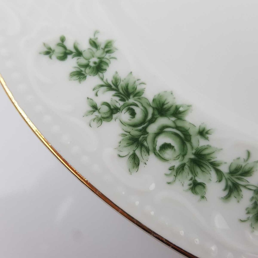 [458164889] Kuchenteller Dessertteller 19 cm Seltmann Weiden Wien Grüne Rose gebraucht - gut Bild 5