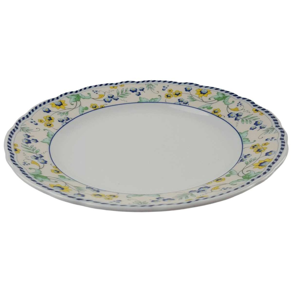 [458164894] Kuchenteller Dessertteller 19,7 cm TCM Tchibo Ingres Weiss Marienbad Wiesenblume Blau gebraucht - gut Bild 2