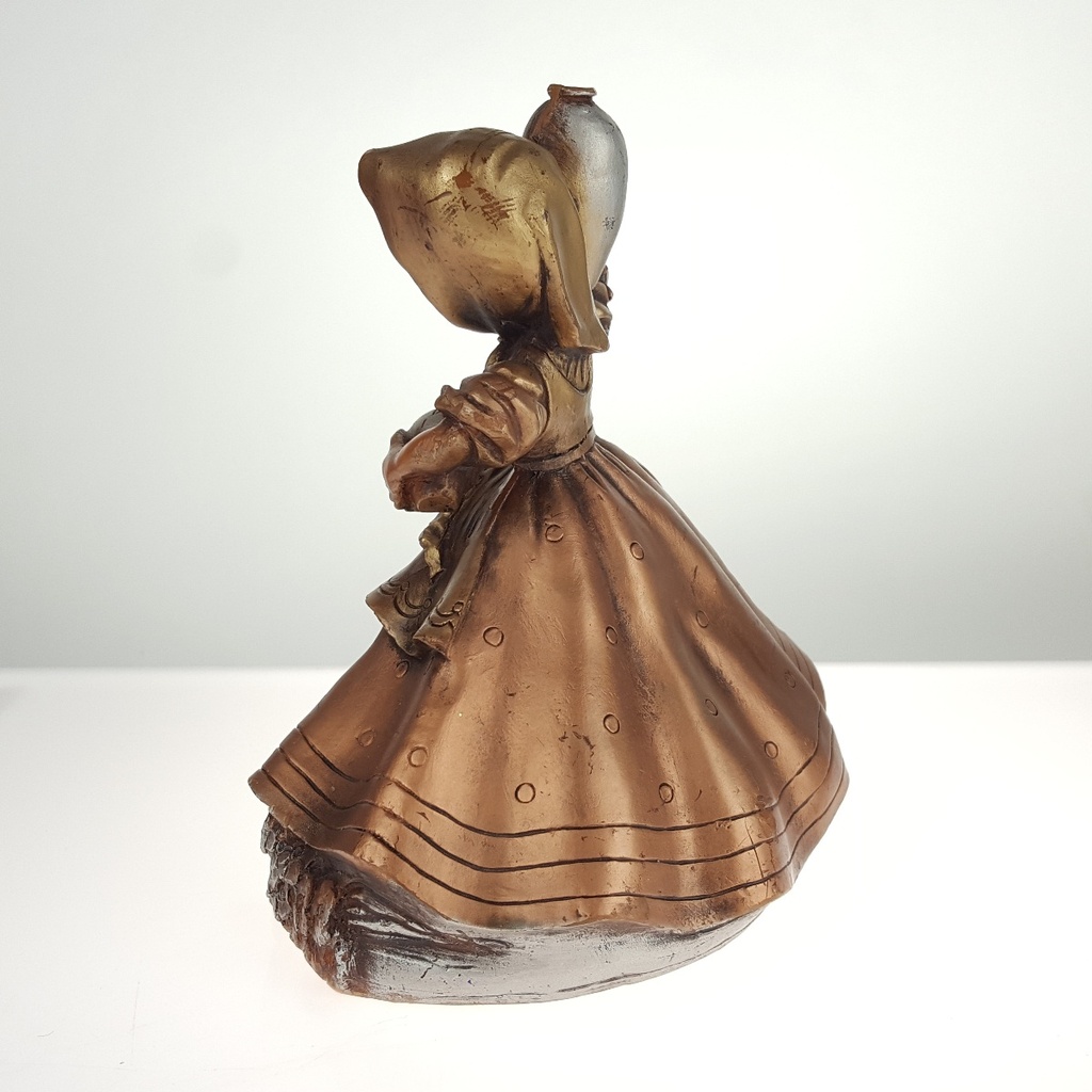 [458164904] Niederrheinische Wachskunst Wachs Figur Handarbeit Mädchen mit Krüge H 17,2 cm Bild 4