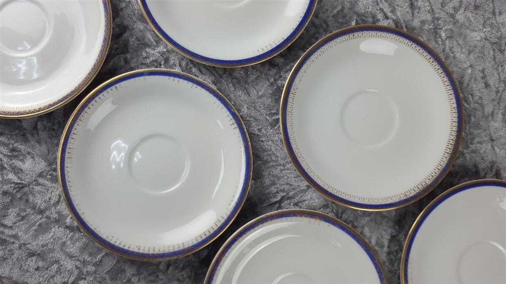 [2119195] 6er Set Untertasse für Kaffee 15 cm Seltmann Weiden Vohenstrauß Form 6397 Kobaltblau Gold Blau gebraucht - akzeptabel Bild 4