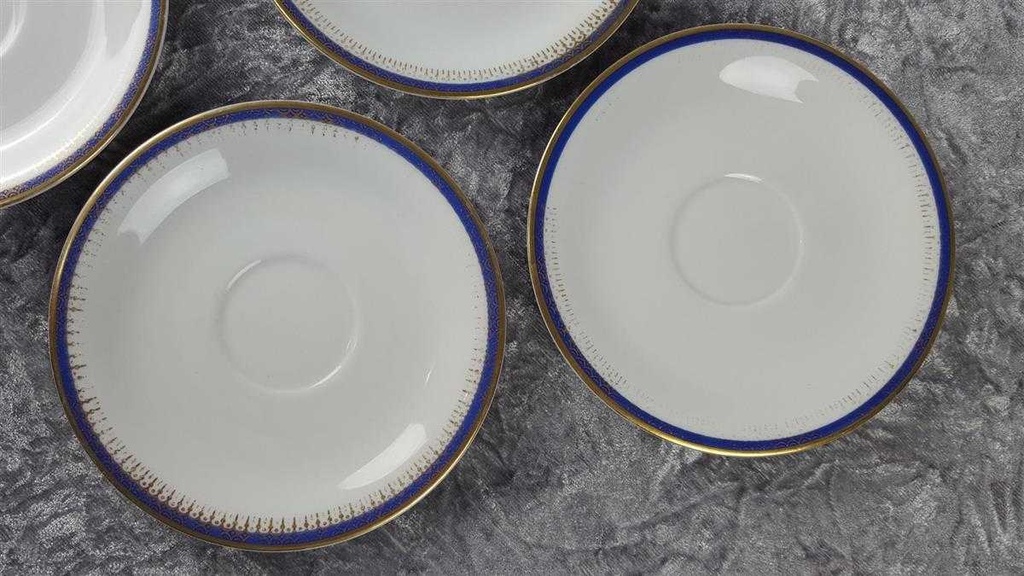 [2119195] 6er Set Untertasse für Kaffee 15 cm Seltmann Weiden Vohenstrauß Form 6397 Kobaltblau Gold Blau gebraucht - akzeptabel Bild 5