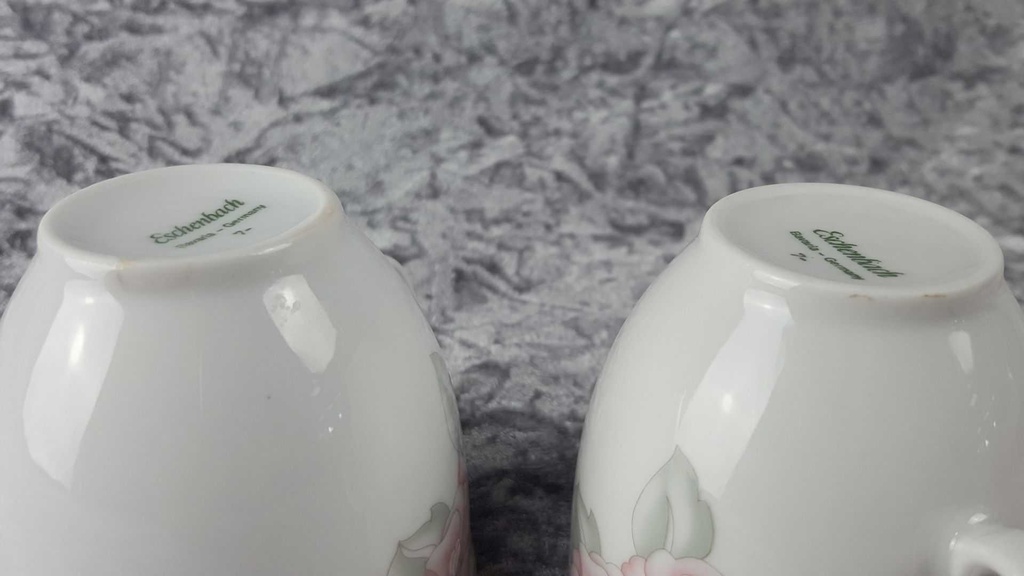 [2119197] 2er Set Kaffeetasse Tasse mini Eschenbach Valencia 1495 rosa Blumen gebraucht - akzeptabel Bild 4