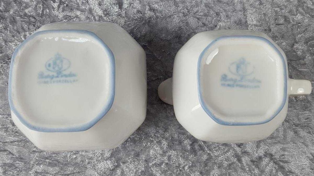 [45816529] Zuckerdose Milchkännchen und Milch & Zucker Set Burg Lindau Blaue Linie Blau gebraucht - gut Bild 4
