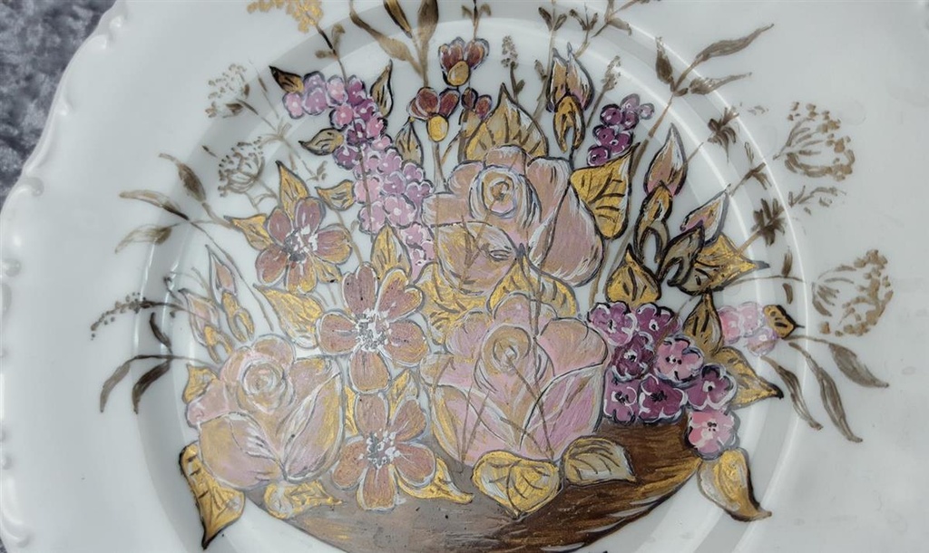 [45816555] Handbemalter Wandteller Blumenbouquet Seltmann Weiden D 19,3 cm Bild 2