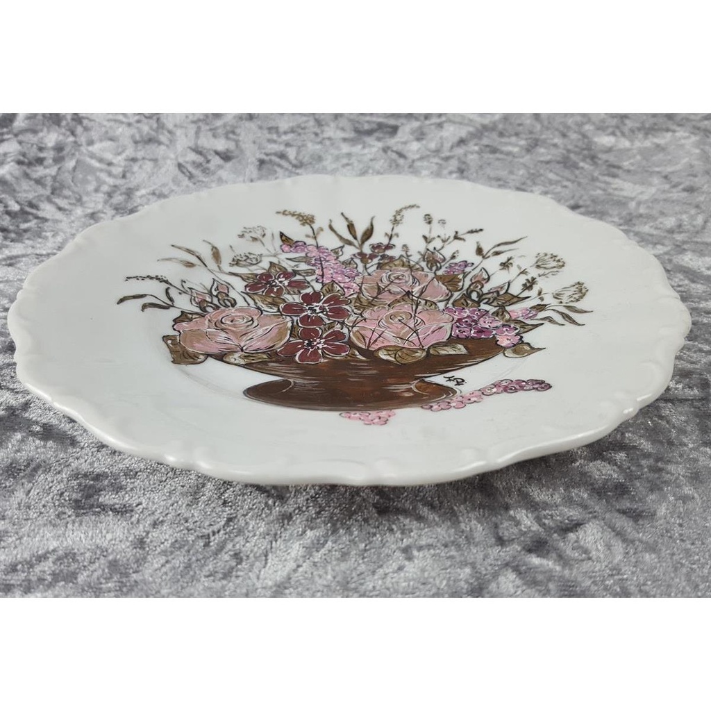 [45816555] Handbemalter Wandteller Blumenbouquet Seltmann Weiden D 19,3 cm Bild 3