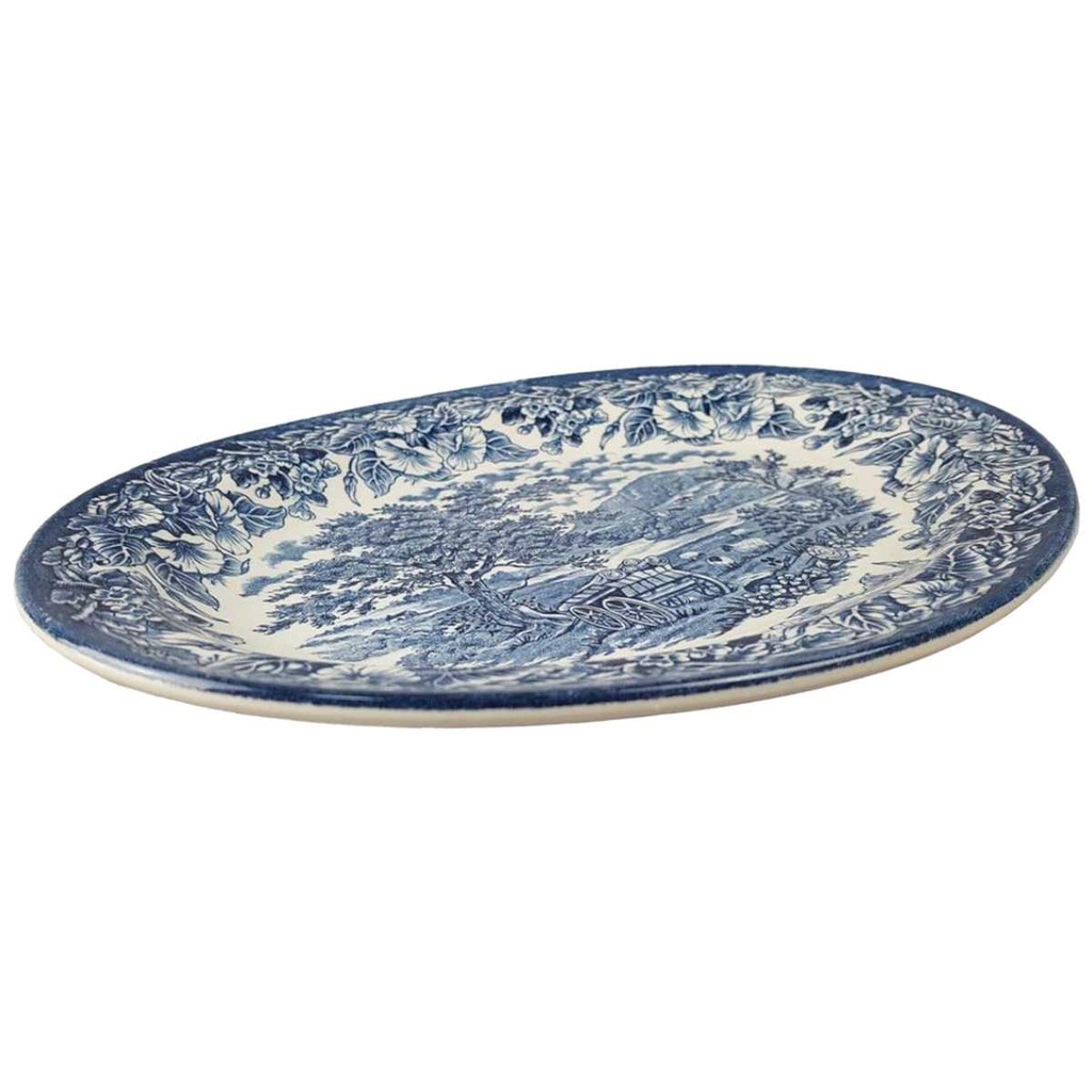 [45816588] Speiseplatte 28,8x22,7 cm English Ironstone Tableware (EIT) EIT England Morning Glories On Rim Blau gebraucht - gut Bild 2